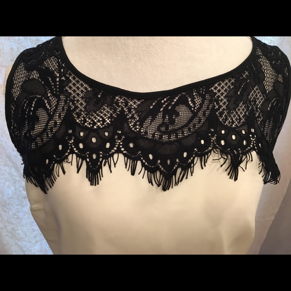 Dana Buchman silky top with lace detail. XL